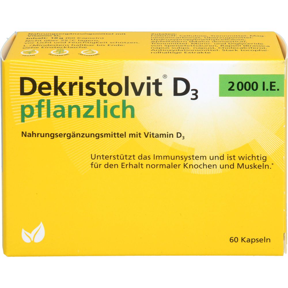 DEKRISTOLVIT D3 2000 I.E. pflanzlich Kapseln