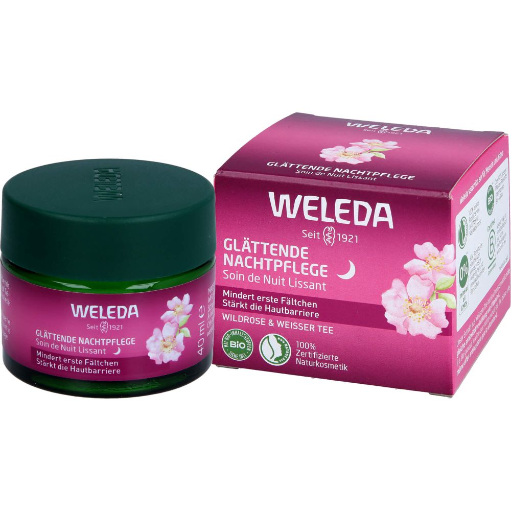 WELEDA glättende Nachtpflege Wildrose & weißer Tee