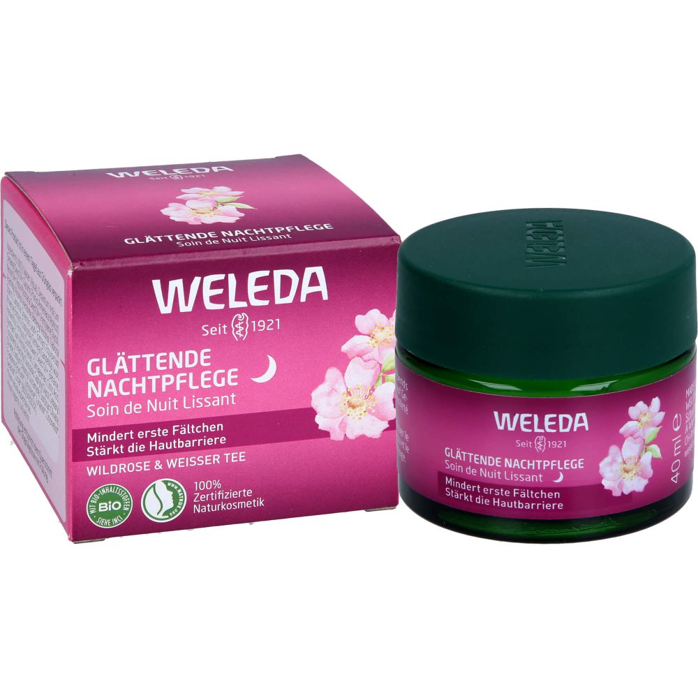 WELEDA glättende Nachtpflege Wildrose & weißer Tee