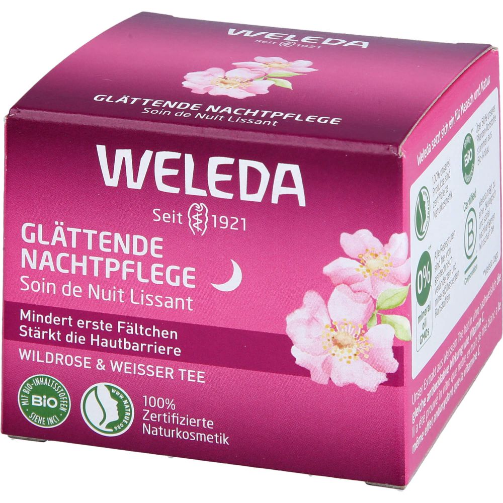 WELEDA glättende Nachtpflege Wildrose & weißer Tee