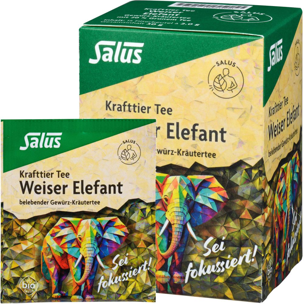 KRAFTTIER Tee Weiser Elefant Bio Salus Filterbeut.