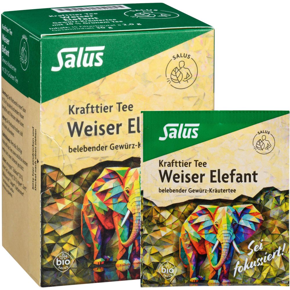 KRAFTTIER Tee Weiser Elefant Bio Salus Filterbeut.