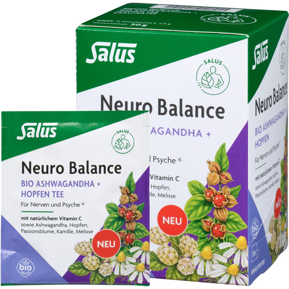 NEURO BALANCE Bio Ashwagandha+Hopfen Tee Salus