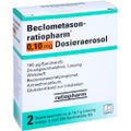 BECLOMETASON-ratiopharm 0,10mg Dosieraer.2x200 Hub