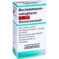 BECLOMETASON-ratiopharm 0,20mg Dosieraer.200 Hub