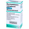 BECLOMETASON-ratiopharm 0,25mg Dosieraer.200 Hub