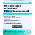 BECLOMETASON-ratiopharm 0,25mg Dosieraer.2x200 Hub