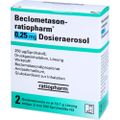 BECLOMETASON-ratiopharm 0,25mg Dosieraer.2x200 Hub