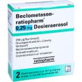 BECLOMETASON-ratiopharm 0,25mg Dosieraer.2x200 Hub