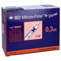 BD MICRO-FINE+ Insulinspr.0,3 ml U100 0,3x8 mm