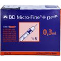 BD MICRO-FINE+ Insulinspr.0,3 ml U100 0,3x8 mm