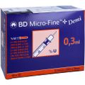 BD MICRO-FINE+ Insulinspr.0,3 ml U100 0,3x8 mm