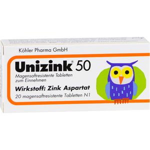 UNIZINK 50 magensaftresistente Tabletten