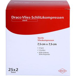 SCHLITZKOMPRESSEN Vlies 7,5x7,5 cm steril 4fach