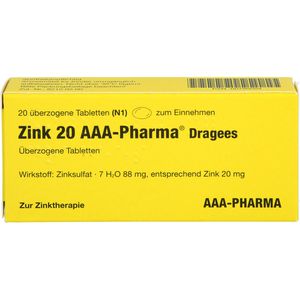 Zink 20 Aaa-Pharma Dragees 20 St
