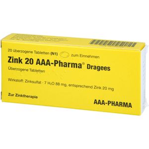 Zink 20 Aaa-Pharma Dragees 20 St 20 St