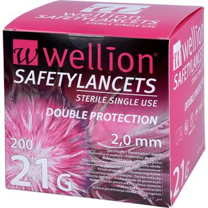 WELLION Safetylancets 21 G 2 mm Sicherheit.Lanz.