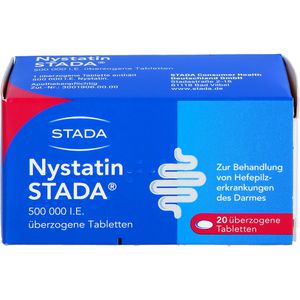 Nystatin Stada 500.000 I.E. überzogene Tab. 20 St Behandlung Pilzinfektionen Candida Infektionen Tabletten Nystatin Tabletten