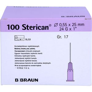 STERICAN Kanülen Luer-Lok 0,55x25 mm Gr.17 lila