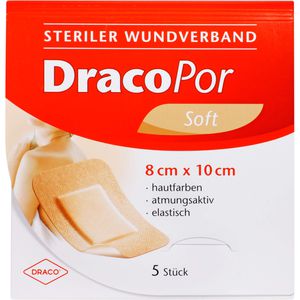 DRACOPOR Wundverband 8x10 cm steril hautfarben