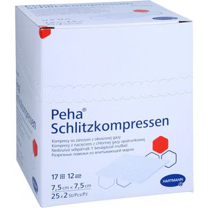 PEHA SCHLITZKOMPRESSEN 7,5x7,5 cm steril