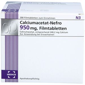 Calciumacetat Nefro 950 mg Filmtabletten 200 St 200 St