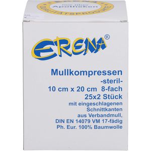 ERENA Mullkompr.10x20 cm steril 8fach