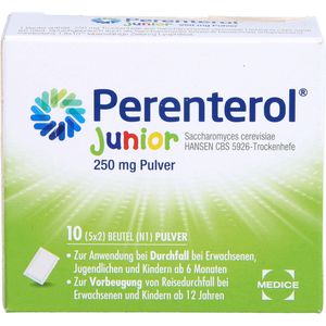 Perenterol Junior 250 mg Pulver Btl. 10 St Durchfallerkrankungen Reisedurchfall Darmflora für Kinder