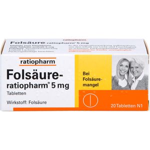 Folsäure-Ratiopharm 5 mg Tabletten 20 St 20 St