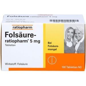Folsäure-Ratiopharm 5 mg Tabletten 100 St