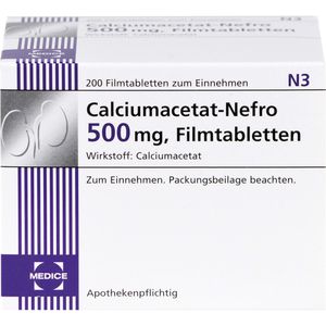 Calciumacetat Nefro 500 mg Filmtabletten 200 St 200 St