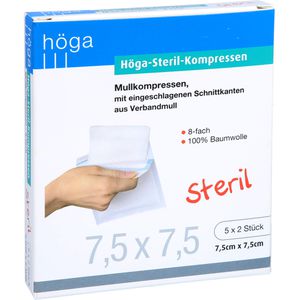 HÖGA-KOMPRESSEN 7,5x7,5 cm steril 8fach