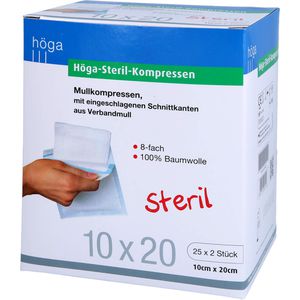 HÖGA-KOMPRESSEN 10x20 cm steril 8fach