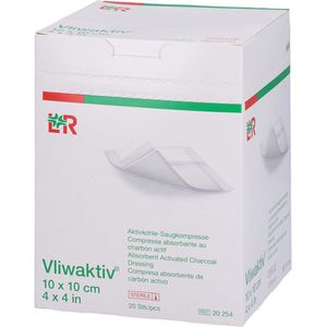 VLIWAKTIV Aktivkohle-Saugkomp.steril 10x10 cm