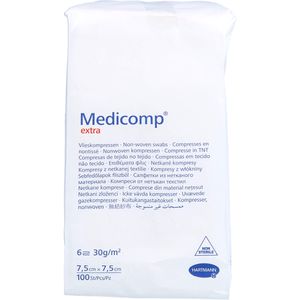 MEDICOMP extra Vlieskomp.unsteril 7,5x7,5 cm 6lag.