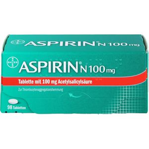 Aspirin N 100 mg Tabletten 98 St Schmerzlinderung Entzündungshemmung