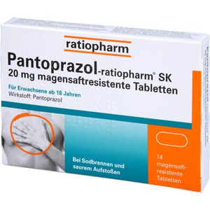 Pantoprazol-ratiopharm Sk 20 mg magensaftres.Tabl. 14 St 14 St