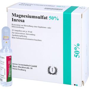 MAGNESIUMSULFAT 50% Inresa Konz.z.H.e.Inj.-/Inf.L.