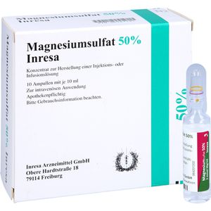 MAGNESIUMSULFAT 50% Inresa Konz.z.H.e.Inj.-/Inf.L.