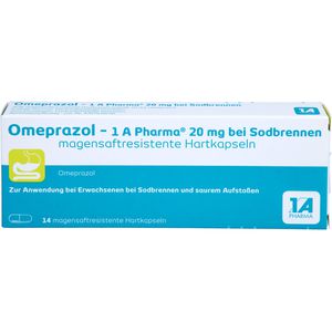 Omeprazol-1A Pharma 20 mg bei Sodbrennen Hkm 14 St