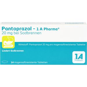 Pantoprazol-1A Pharma 20mg bei Sodbrennen msr.Tab. 14 St 14 St