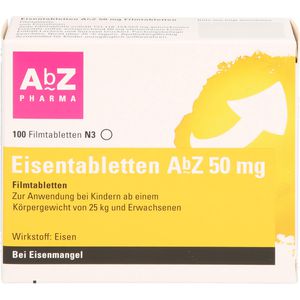 Eisentabletten AbZ 50 mg Filmtabletten 100 St