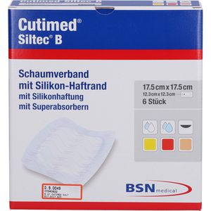 CUTIMED Siltec B Schaumverb.17,5x17,5 cm m.Haftr.