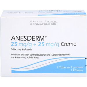 ANESDERM 25 mg/g + 25 mg/g Creme+2 Pflaster