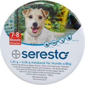 SERESTO 1,25g + 0,56g Halsband für Hunde bis 8kg