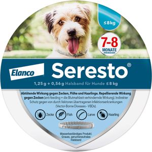 SERESTO 1,25g + 0,56g Halsband für Hunde bis 8kg