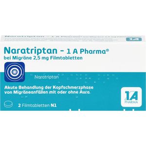 Naratriptan-1A Pharma bei Migräne 2,5 mg Filmtabl. 2 St 2 St