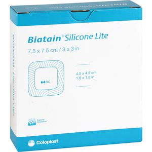 BIATAIN Silikon Lite Schaumverband 7,5x7,5 cm