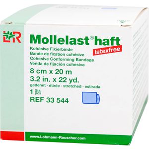 MOLLELAST haft Binden latexfrei 8 cmx20 m blau