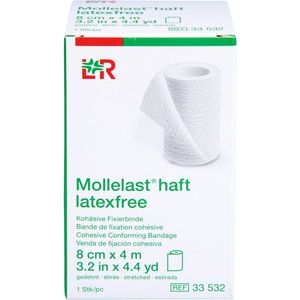 MOLLELAST haft Binden latexfrei 8 cmx4 m weiß